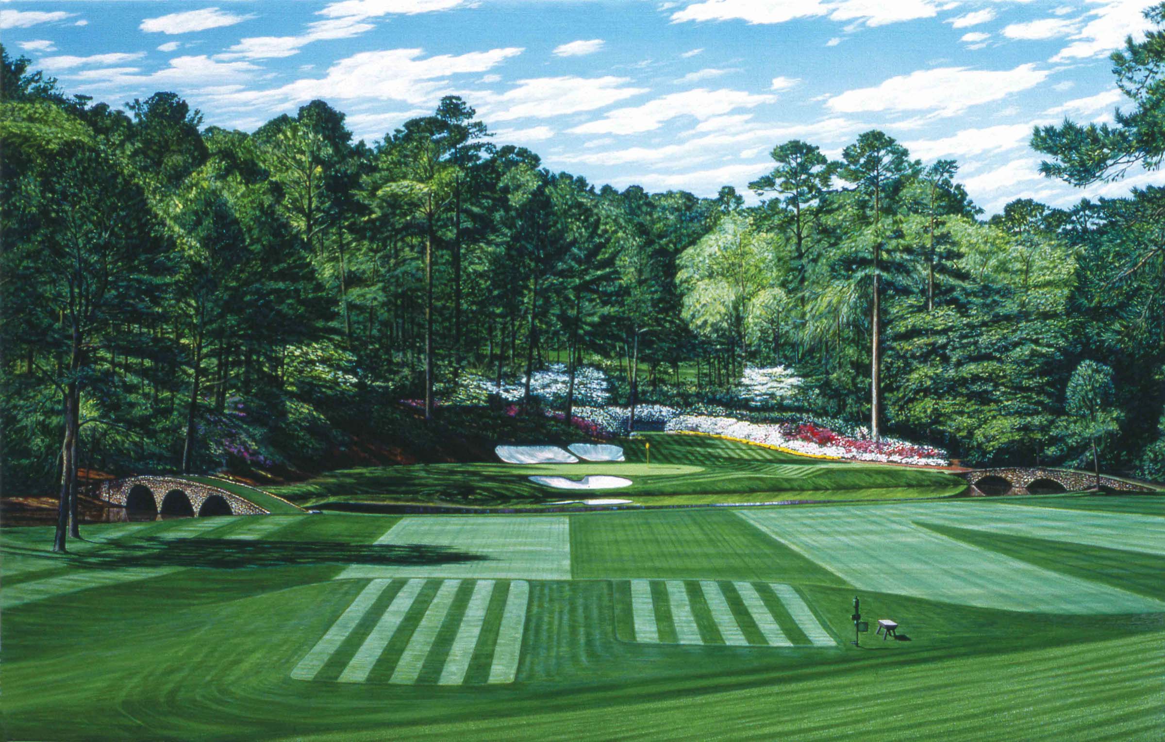 Golf and Sports by Lane > 12th Hole Augusta National Golf Club Golden